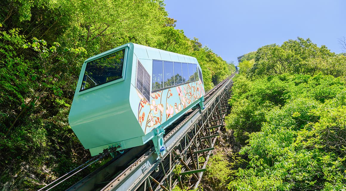 Cable Car Adorned with Flower Motif